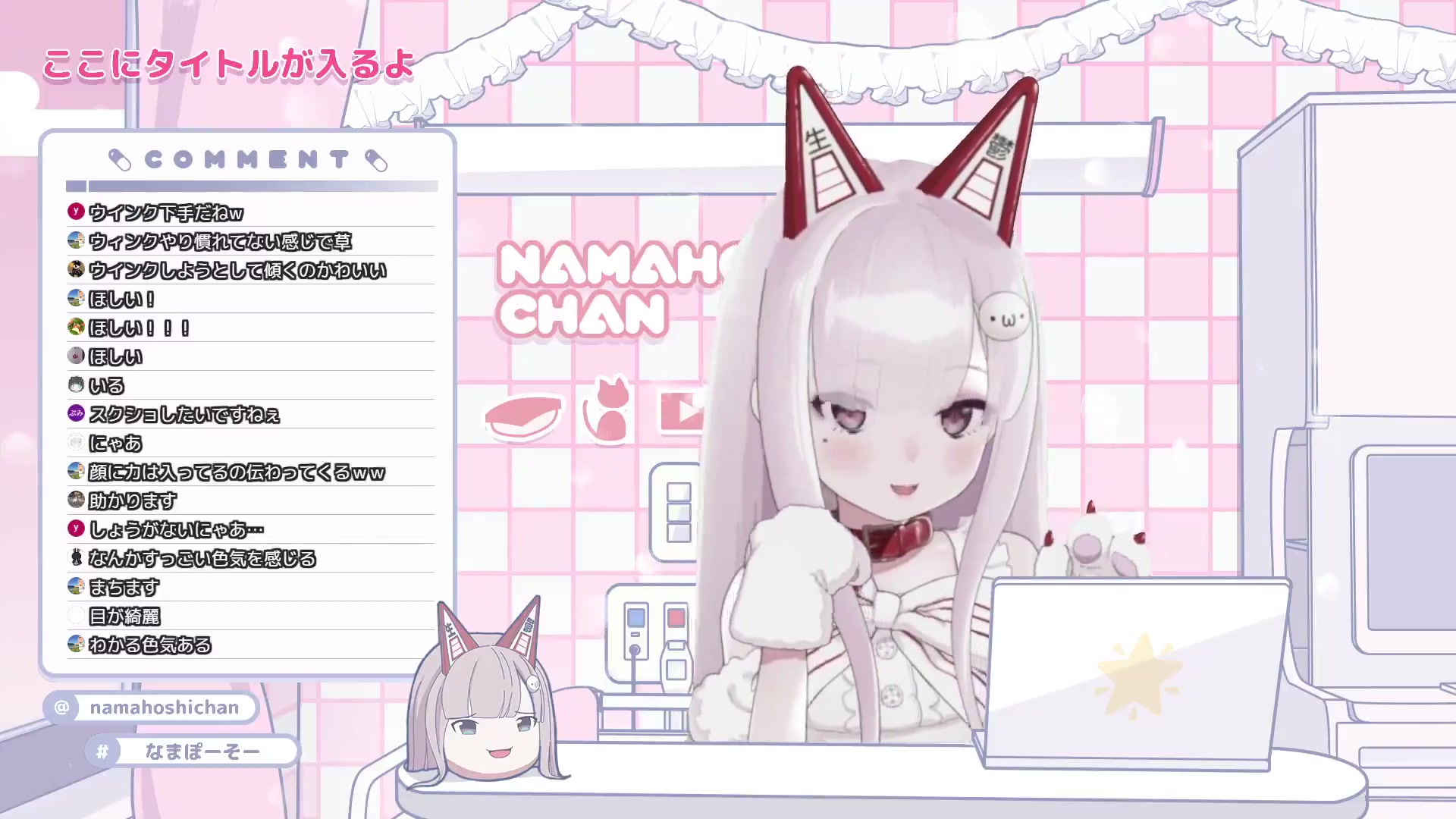 なまほしちゃん配信画面